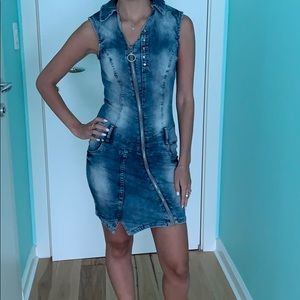 European Jean Denim Cotton Bodycon Dress